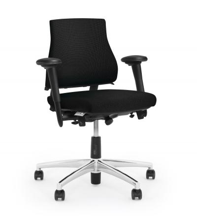 ESD Office Chair AES 2.1 Medium High Backrest Chair Black Fabric ESD Hard Castors BMA Axia 2.1 Office Chairs Flokk - 530-2.1.ON-3AZ-AP-GLOBAL-ESD-BLA-HC